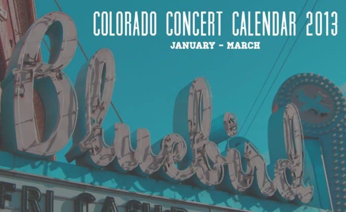 Colorado Concert Calendar Winter 2013