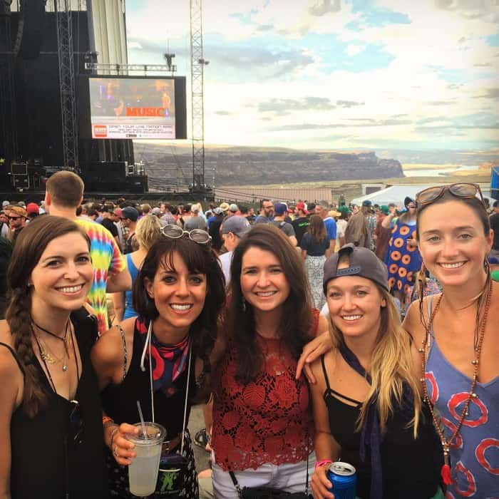 Channing Childs with friends at Phish