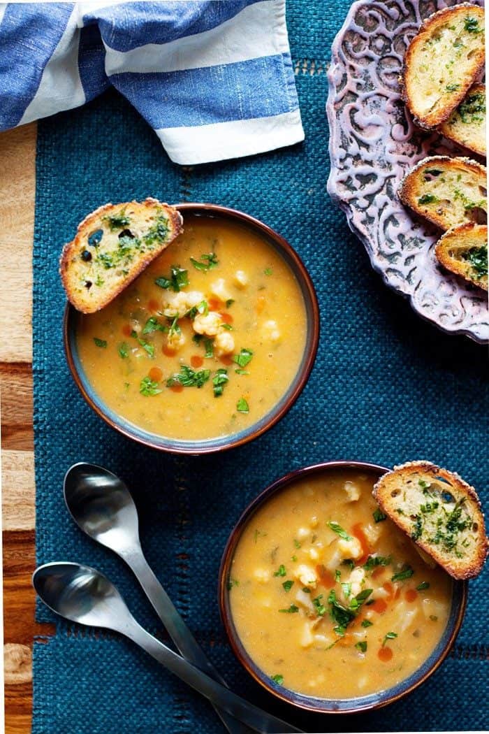 8 Winter Soups | Vegan Buffalo Cauliflower Chowder