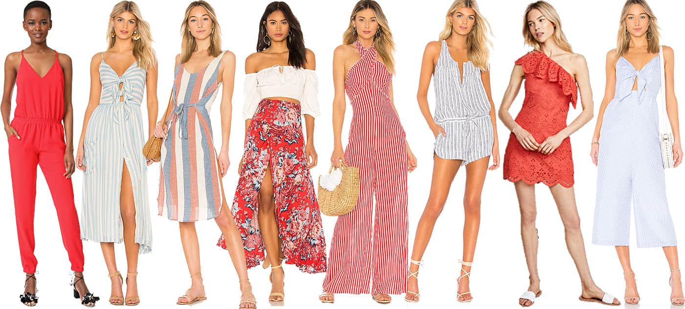 4th Of July Looks - Jumpsuits, Rompers and skirts to rock this independence day