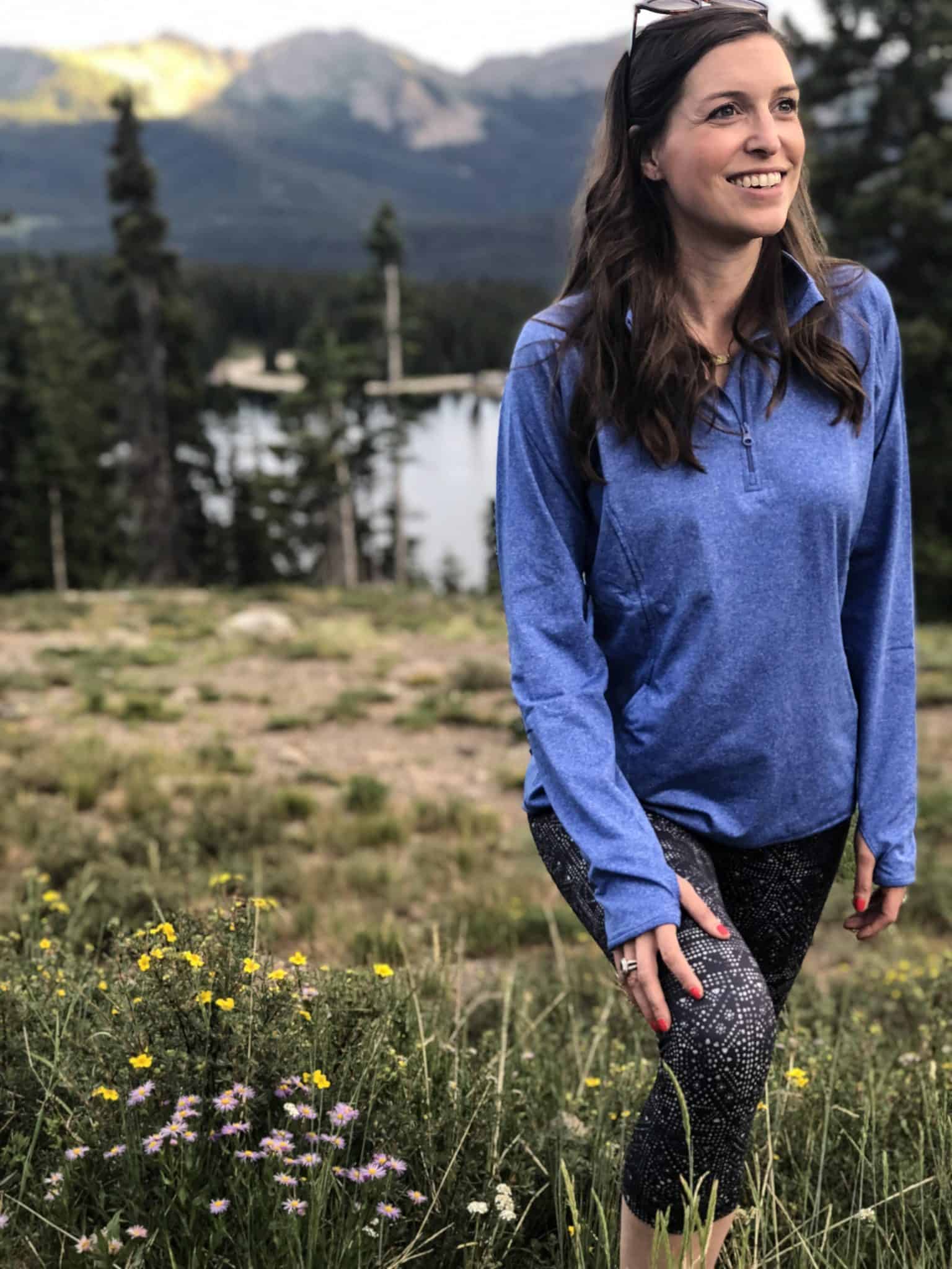 Amazon Joe's USA Pullover with prAna leggings | Blue Mountain Belle