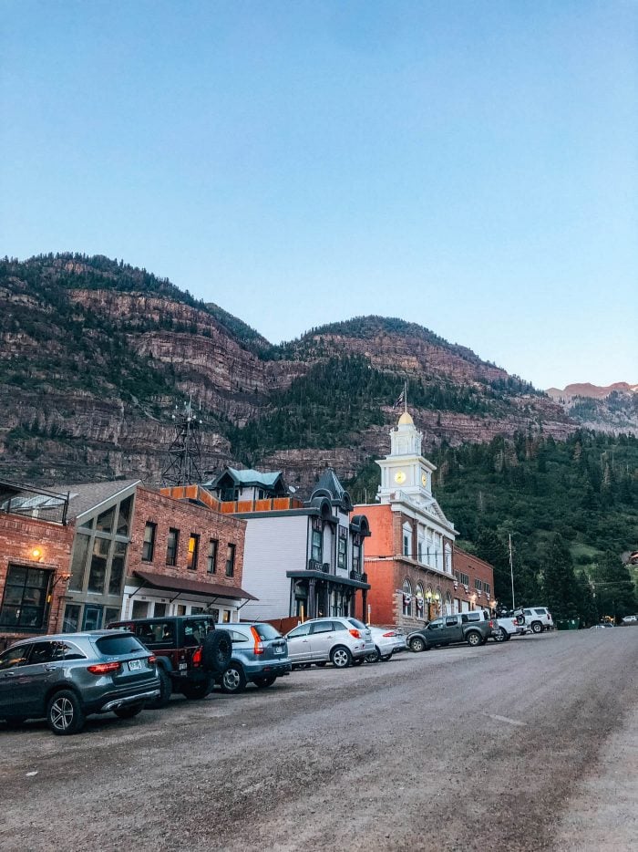 Golden Hour looking down Main street in Ouray