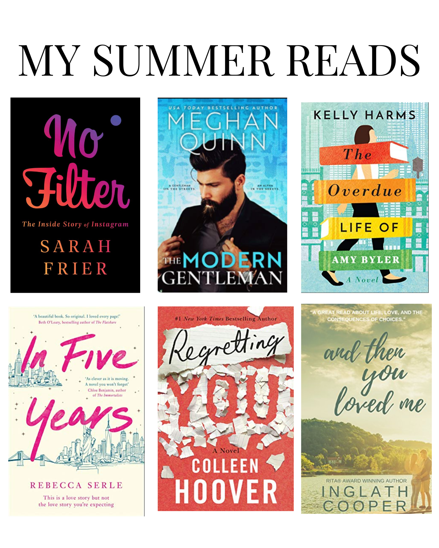 Collage of Summer Reads for 2020